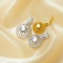 Keepsake Breast Milk Resin Ball Round Pin Pendant Settings for Half Drilled Pearl Bead,Solid 925 Sterling Silver Gold Plated Pendant,DIY Pendant Blank Supplies 1411456
