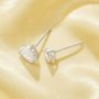 Heart Simulated Diamond Studs Earrings With White Cubic Zirconia,Solid 925 Sterling Silver Earrings,Simple Earrings 6370031