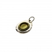 1Pcs 8X10MM Oval Bezel Solid 925 Sterling Silver Cabochon Pendant Settings With Brass Combined 1421103
