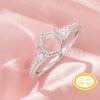 Hexagon Prong Ring Settings,Vintage Styles Solid 14K 18K Gold Ring,Dainty Art Deco Ring,DIY Ring Supplies 1294978