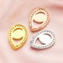 6x8MM Keepsake Breast Milk Bezel Pear Pendant Settings,Solid 14K/18K Gold Charm,DIY Memory Jewelry Supplies 1431161
