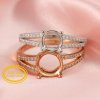 Keepsake Breast Milk Round Prongs Ring Settings Resin Solid 14K Gold with Moissanite Accents DIY Ring Blank Band 1214024-1