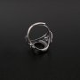 1Pcs 10x14MM Vintage Style Antiqued Solid 925 Sterling Silver Oval Bezel Flower Adjustable Ring Settings for Cabochon Stone 1223103