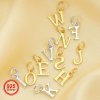 6-7MM Initial Letter Charm,Solid 925 Sterling Silver Charm,Simple Alphabet Charm,DIY Custom Name Charm 1431174
