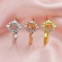 5x7MM Keepsake Breast Milk Oval Prong Ring Settings Resin Solid 14K Gold Moissanite Accents DIY Ring Blank Band for Gemstone 1224119-1