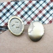 5pcs Pendant DIY Brass Bronze Copper European Antique Style Heart Oval Prayer Box Photo Locket Jewelry