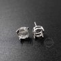 1Pair 4-10MM Round Simple Prong Settings For Cz Stone Solid 925 Sterling Silver DIY Studs Earrings Supplies 1702162