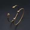 1Pcs Vintage Style Brass Bronze Gold Plated Screwed Ball End Bracelet Bangle DIY Beading Supplies 58MM Diameter 1900235