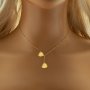 Keepsake Breast Milk Resin Double Heart Solid 14K 18K Gold Necklace Settings,DIY Necklace Chain 16''+2'' 1706225