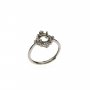 1Pcs 5-8MM Round Bezel Rose Gold Tone 925 Sterling Silver Prong Ring Settings Adjustable Bezel Ring DIY Supplies 1214026