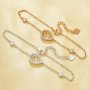 5x7MM Halo Pear prongs Bezel Bracelet Settings,Solid 925 Sterling Silver Rose Gold Plated Bracelet,Pave CZ Stone Pear Bracelet,DIY Bracelet Supplies 6.4''+1.6'' 1900348