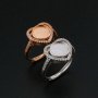 Keepsake Breast Milk Resin Ring Settings Round Solid Back 925 Sterling Silver Rose Gold Plated 8MM Halo Heart CZ Stone Ring Bezel 1210093