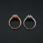 1Pcs 4x6MM Oval Prong Ring Settings Blank Adjustable Vintage Style Rose Gold Plated Solid 925 Sterling Silver DIY Bezel Tray for Gemstone 1224053