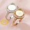 Keepsake Breast Milk 6-8MM Round Ring Settings Resin Heart Halo Solid 14K/18K Gold Moissanite Accents DIY Ring Blank Band for Gemstone 1210093-1