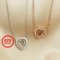 7MM Heart Bezel Halo Pave Pendant Settings Solid 925 Sterling Sliver DIY Gemstone Supplies Charm Tray with Necklace Chain 15''+1'' 1431139