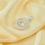 12MM Round Pin Pendant Settings for Half Drilled Pearl Bead,Solid 925 Sterling Silver Pendant Charm,Dainty Pave CZ Stone Round Pendant Charm,DIY Pendant Blank Supplies 1411454