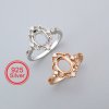 6x8MM Oval Prong Ring Settings Solid 925 Sterling Silver Rose Gold Plated Vintage Style Lace Set Size DIY Ring Bezel for Gemstone Supplies 1224084