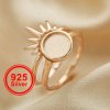 8MM Keepsake Breast Milk Resin Round Ring Settings,Stackable Solid 925 Sterling Silver Ring,Rose Gold Plated Art Deco Stacker Ring Band 1294420