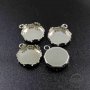 20pcs 15mm crown bezel tray rhodium color brass round pendant charm DIY supplies 1411201