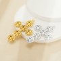 6 Stones Keepsake Breast Milk Resin Round Bezel Cross Pendant Settings,Stainless Steel Yellow Gold Silver Cross Pendant,DIY Pendant Blank 1411476