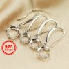 1Pair 5-8MM Round Solid 925 Sterling Silver DIY Prong Hook Earrings Settings Bezel 1702196