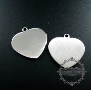 5pcs 29mm thick matte brush surface heart stainless steel plain plate engraving laser military tag pendant charm DIY supplies 1820312