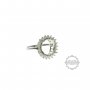 1Pcs 8-10-12MM Round Cz Stone Prong Setting 925 Sterling Silver Bezel Tray Adjustable Ring Settings 1212036