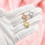 Keepsake Breast Milk 6MM Round Ring Settings Star Resin Solid 14K Gold Moissanite Accents DIY Ring Blank Band for Gemstone 1215015-1