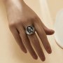 Praying Hands Stainless Steel Ring,Engraved Hand Signet Stainless Steel Ring,Men's Ring,DIY Ring Supplies 1295009