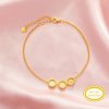 Three Stones 6MM Keepsake Breast Milk Resin Round Bezel Bracelet Settings,Solid Back Solid 14K 18K Gold Bracelet,DIY Bracelet Supplies 6.5''+2'' 1900343