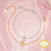 Halo Oval Prong Bracelet Settings,Solid 14K 18K Gold Bracelet,Moissanite Art Deco Bracelet,DIY Bracelet Supplies For Gemstone 1900342