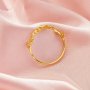 Round Pin Ring Settings For Half Drilled Pearl Bead,Solid 14K 18K Gold Ring For Half Drilled Beads,Tree Branch Leaf Ring,DIY Ring Supplies 1215104