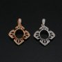 8x10MM Oval Prong Pendant Settings Vintage Flower Rose Gold Plated Solid 925 Sterling Silver Charm Bezel for Gemstone 1421166