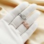 8MM Round Prong Ring Settings,Stackable Solid 925 Sterling Silver Ring,Rose Gold Plated Art Decor Bezel Band Stacker Ring,DIY Ring Set For Wedding 1294505