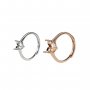 1Pcs 4-13MM Rose Gold Plated Solid 925 Sterling Silver Simple Heart Prong Bezel DIY Adjustable Ring Settings for Gemstone 1294169