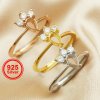 4x6MM Pear Prong Ring Settings Rose Gold Plated Solid 925 Sterling Silver DIY Ring Bezel for Gemstone Supplies 1294353
