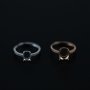 1Pcs Multiple Size Oval Prong Bezel Rose Gold Plated Solid 925 Sterling Silver DIY Adjustable Ring Settings for Moissanite Gemstone 1294167