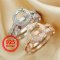 8MM Round Prong Ring Settings,Stackable Solid 925 Sterling Silver Rose Gold Plated Ring,Birthstone Stacker Ring Band,DIY Ring Set 1294499