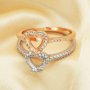 6MM Halo Heart Prong Ring Settings,Solid 925 Sterling Silver Rose Gold Plated Ring,Halo Pave CZ Stone Bezel Ring,DIY Ring Bezel For Gemstone 1294665