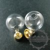 6pcs 16mm round glass dome one end open with gold bail vintage style pendant charm DIY supplies 1850229