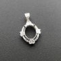 1Pcs Multiple Size Vintage Style Oval Prong Bezel Settings For Cz Stone Solid 925 Sterling Silver DIY Pendant Charm Tray 1421096