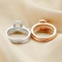 6x8MM Oval Prong Ring Settings Stackable Solid 925 Sterling Silver Rose Gold Plated Band Stacker Ring Set DIY Supplies 1294473