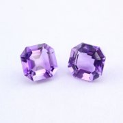 1Pcs Natural Purple Amethyst February Birthstone Asscher Faceted Loose Gemstone Nature Semi Precious Stone DIY Jewelry Supplies 4160026