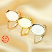 10x14MM Keepsake Breast Milk Resin Oval Ring Bezel Settings,Solid Back 925 Sterling Silver Rose Gold Plated Ring,High Bezel Stackable Ring,DIY Ring Supplies 1224191