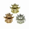2Pcs 28x26x25MM Rose Gold Silver Brass Chinese Style Ancient Architecture Pavilion DIY Pendant Charm Supplies 1800371