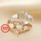 7x9MM Pear Prong Ring Blank Settings Three Stones Bezel Solid 925 Sterling Silver Rose Gold Plated Adjustable Ring Band for Gemstone 1294313