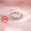 Dainty Moissanite Diamond April Birthstone Stackable Ring Wedding Engagement Full Band Antiqued Marquise Eternity Ring Rose Gold Plated Solid 925 Sterling Silver 1294258