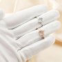 7x9MM Pear Prong Ring Blank Settings Three Stones Bezel Solid 925 Sterling Silver Rose Gold Plated Adjustable Ring Band for Gemstone 1294313