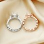 8MM Round Prong Ring Settings,Stackable Solid 925 Sterling Silver Rose Gold Plated Ring,Breast Milk Resin Marquise Stacker Ring Band,DIY Ring Set 1294502