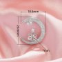 Keepsake Breast Milk Ball Pin Pendant Settings for Half Drilled Pearl Beads,Moon Solid 14K 18K Gold Pendant,DIY Pendant Supplies For Gemstone 1431505